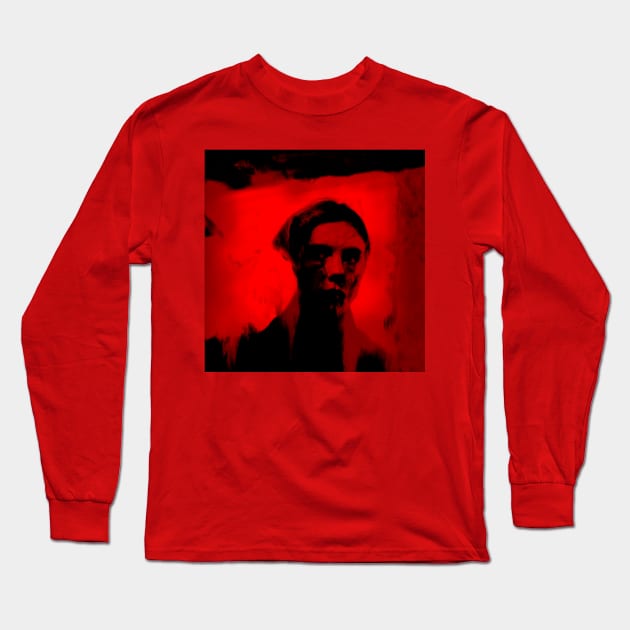 Beautiful woman, near some entrance. Weird, very interesting. Red, dark, dim. Long Sleeve T-Shirt by 234TeeUser234